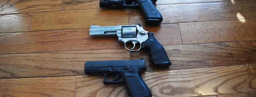 Image of best handguns for home defense in home floor