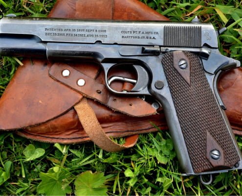 Image of colt 1911 in garden which is the best 1911 pistol